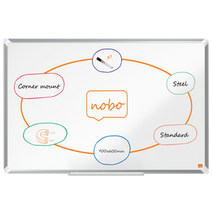Nobo Premium Plus Steel Magnetic Whiteboard 900x600mm