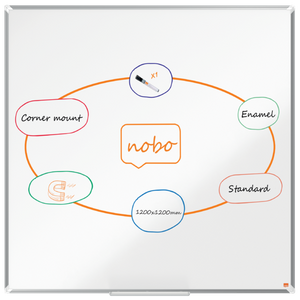 Nobo Premium Plus Steel Magnetic Whiteboard 1200x1200mm