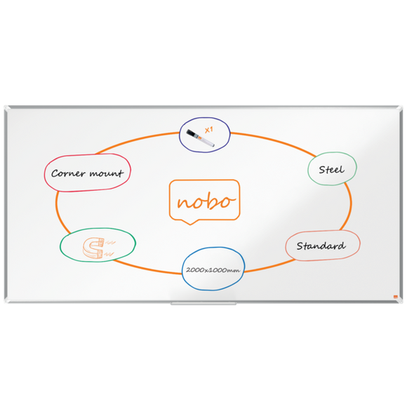Nobo Premium Plus Steel Magnetic Whiteboard 2000x1000mm