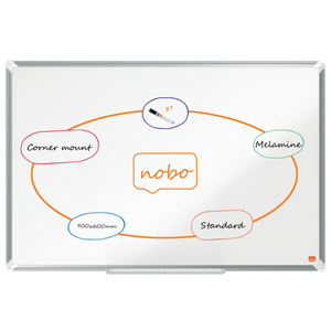 Nobo Premium Plus Melamine Whiteboard 900x600mm