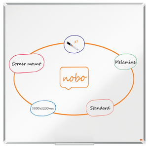 Nobo Premium Plus Melamine Whiteboard 1200x1200mm