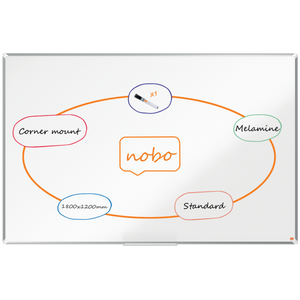 Nobo Premium Plus Melamine Whiteboard 1800x1200mm