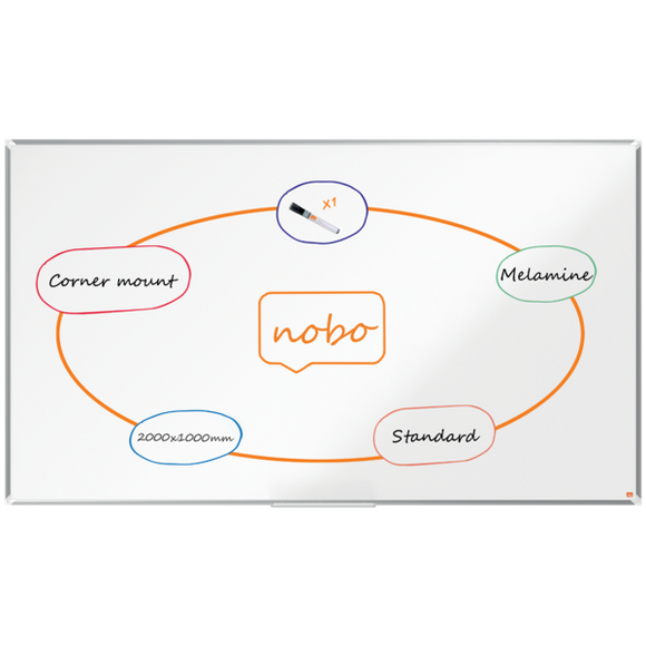Nobo Premium Plus Melamine Whiteboard 2000x1000mm