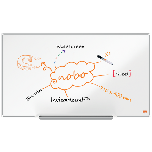 Nobo Impression Pro Widescreen Nano Clean™ Magnetic Whiteboard 710x400mm