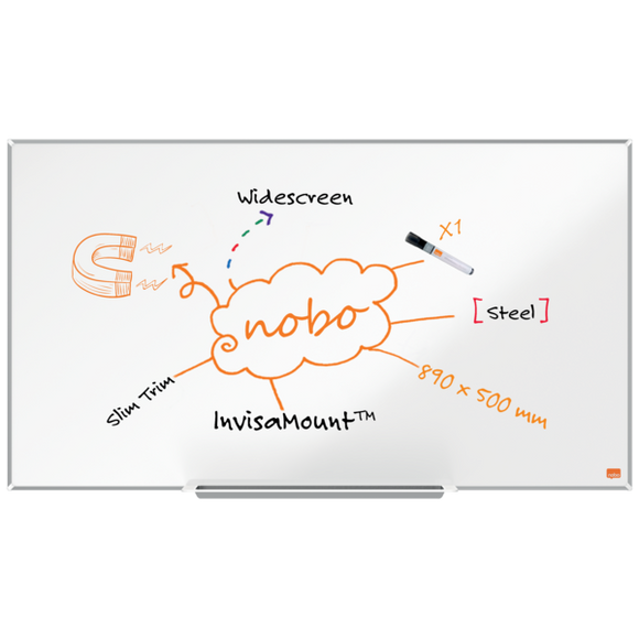 Nobo Impression Pro Widescreen Nano Clean™ Magnetic Whiteboard 890x500mm