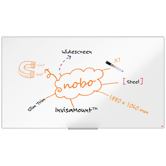 Nobo Impression Pro Widescreen Nano Clean™ Magnetic Whiteboard 1880x1060mm