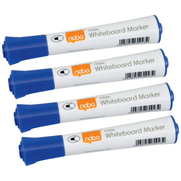 Nobo Glide Whiteboard Pens Bullet Tip 10 Pack Blue
