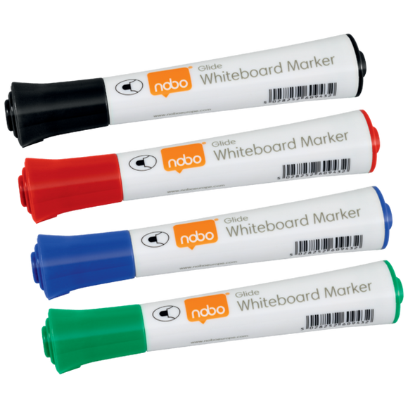 Nobo Glide Whiteboard Pens Bullet Tip 10 Pack Assorted