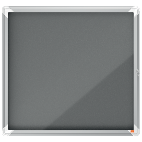 Nobo Premium Plus Felt Lockable Notice Board 6xA4 Grey Hinged
