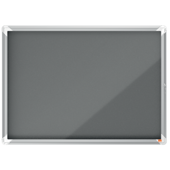 Nobo Premium Plus Felt Lockable Notice Board 8xA4 Grey Hinged
