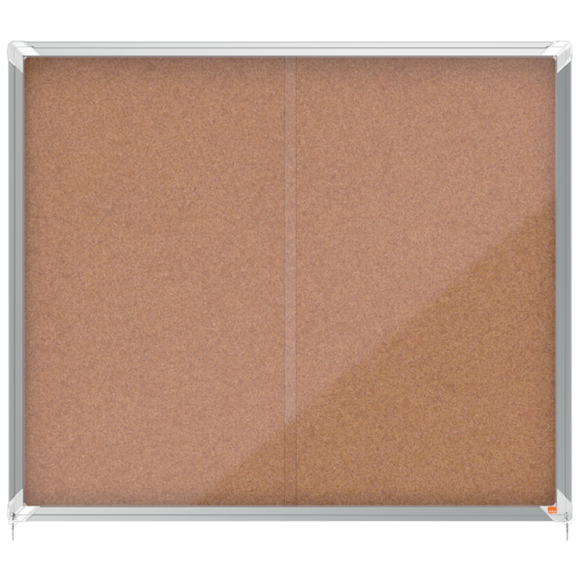 Nobo Premium Plus Cork Lockable Notice Board 15xA4 Sliding