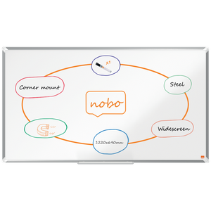 Nobo Premium Plus Widescreen Steel Magnetic Whiteboard 1220x690mm