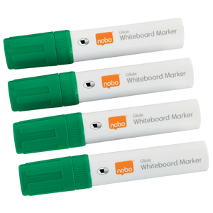 Nobo Glide Whiteboard Pens Large Chisel Tip 4 Pack Green