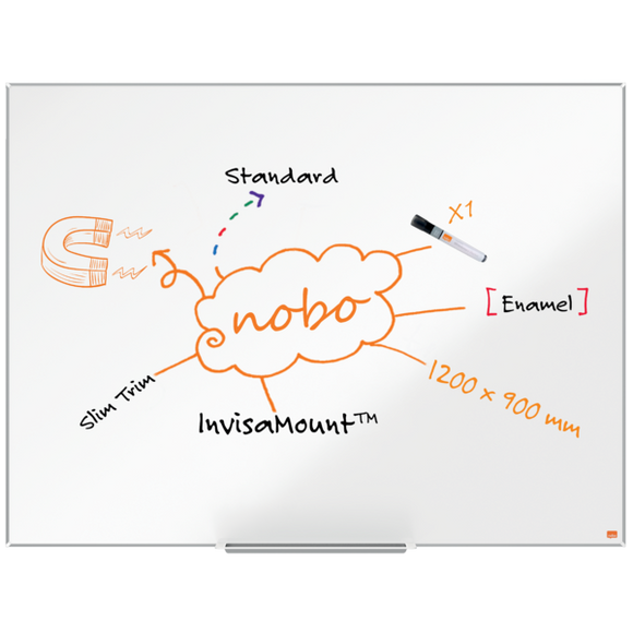 Nobo Impression Pro Enamel Magnetic Whiteboard 1200x900mm