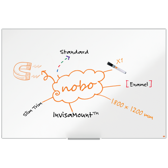 Nobo Impression Pro Enamel Magnetic Whiteboard 1800x1200mm