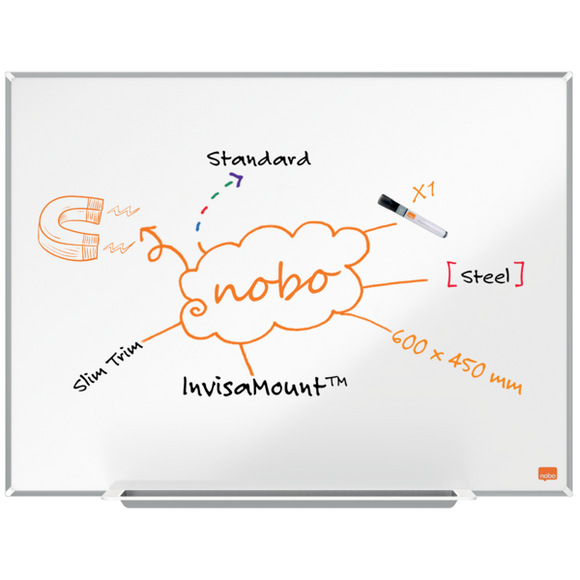 Nobo Impression Pro Nano Clean™ Magnetic Whiteboard 600x450mm