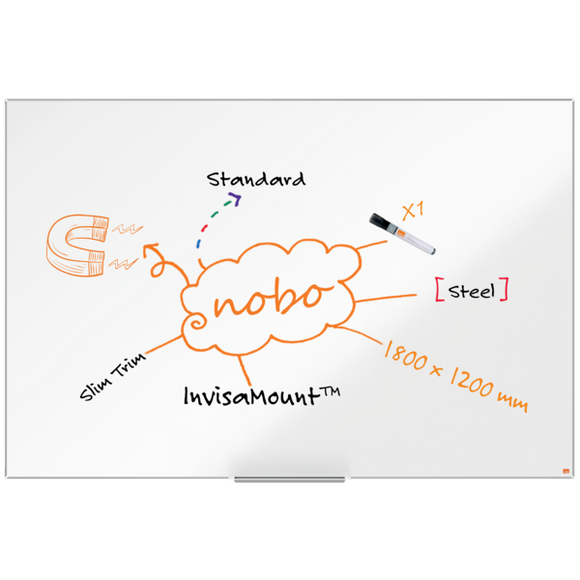 Nobo Impression Pro Nano Clean™ Magnetic Whiteboard 1800x1200mm