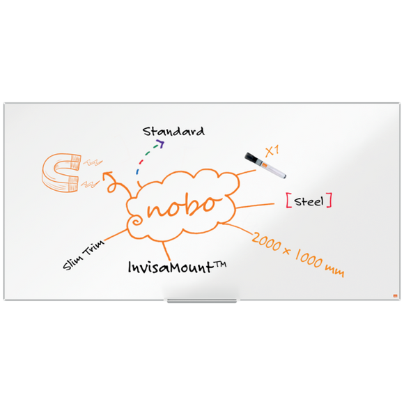 Nobo Impression Pro Nano Clean™ Magnetic Whiteboard 2000x1000mm
