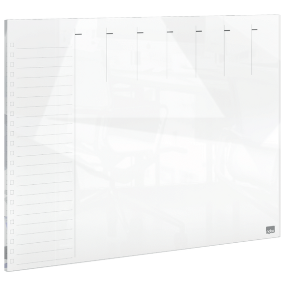 Nobo Glass Weekly Planner Whiteboard 430x560mm White