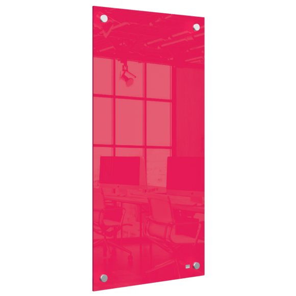 Nobo Small Glass Whiteboard Panel 300x600mm Red