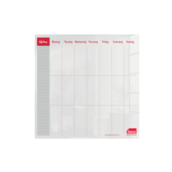 Sasco Semi Opaque Acrylic Mini Whiteboard Weekly Planner Desktop 300x300mm