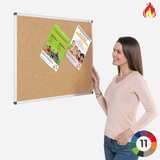 Aluminium Framed Resist-a-Flame Eco-Colour Noticeboard - 1200 x 2400mm Various Colours