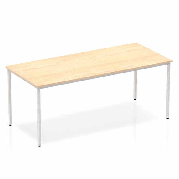 Impulse 1800mm Straight Table Maple Top Silver Box Frame Leg