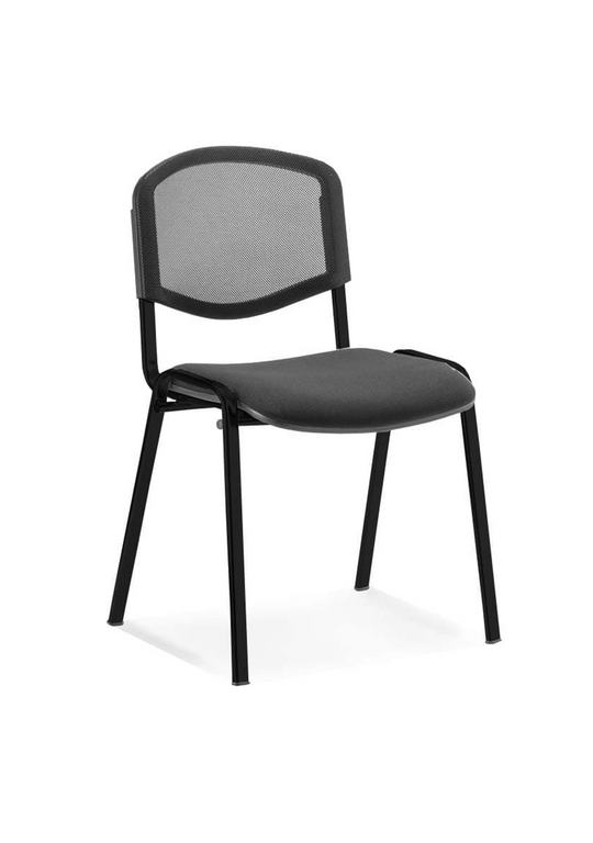 ISO Stacking Chair Mesh Back Black Fabric Black Frame