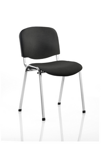 ISO Stacking Chair Black Fabric Chrome Frame