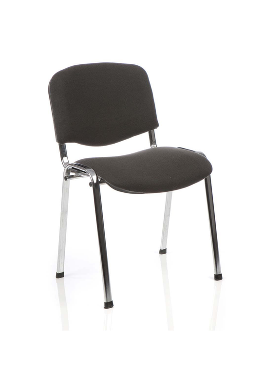 ISO Stacking Chair Charcoal Fabric Chrome Frame