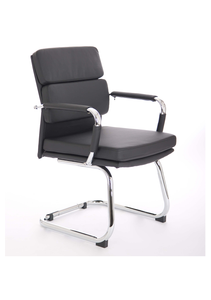 Advocate Visitor Chair Black Soft Bonded Leather With Arms