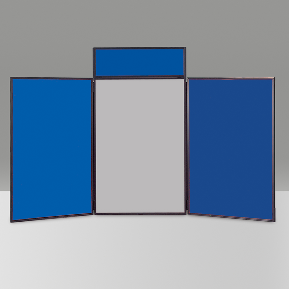 BusyFold Light XL Tabletop Display - Black Frame, Blue & Grey Felt