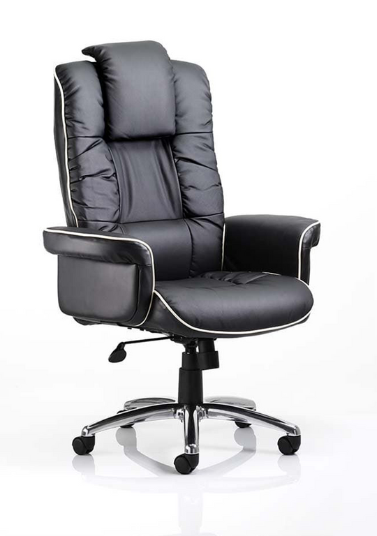 Chelsea Executive Chair Black Soft Bonded Leather With Arms