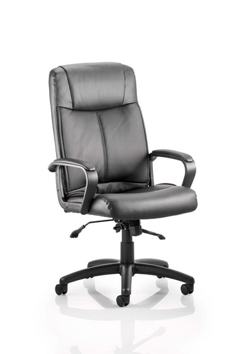 Plaza Executive Chair Black Soft Bonded Leather With Arms