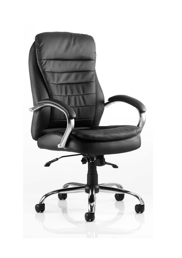 Rocky Executive Chair Black Leather High Back With Arms