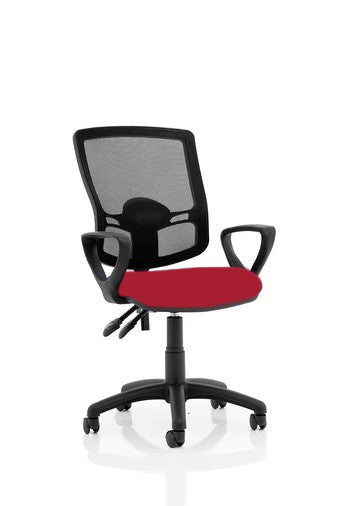 Eclipse Plus III Lever Task Operator Chair Deluxe Mesh Back With Bespoke Colour Seat In Bergamot Cherry With Height Adjustable Arms