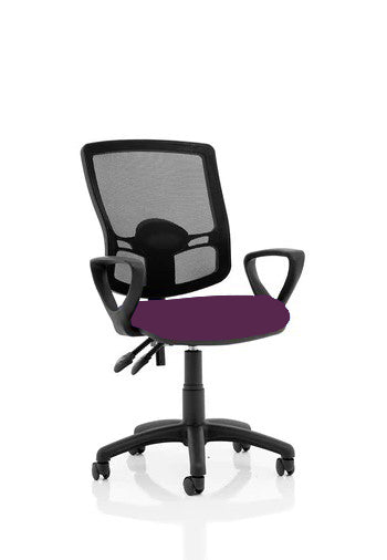 Eclipse Plus III Lever Task Operator Chair Deluxe Mesh Back With Bespoke Colour Seat In Tansy Purple
