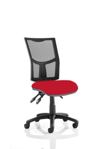Eclipse Plus III Lever Task Operator Chair Mesh Back With Bespoke Colour Seat In Ginseng Chilli