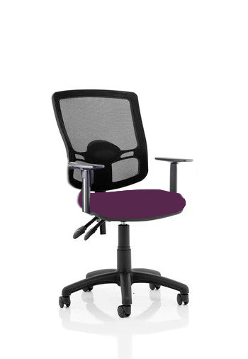 Eclipse Plus III Lever Task Operator Chair Mesh Back With Bespoke Colour Seat In Tansy Purple