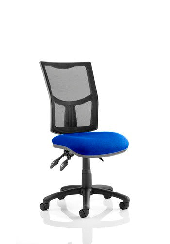Eclipse Plus III Lever Task Operator Chair Mesh Back With Bespoke Colour Seat In Stevia Blue