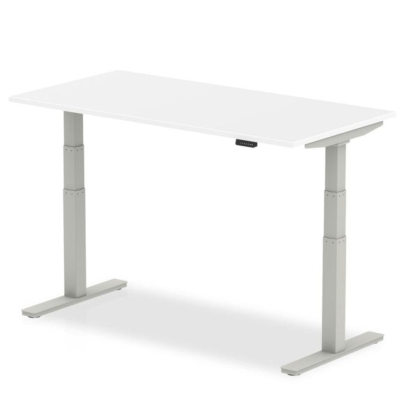 Air 1200 x 800mm Height Adjustable Desk White Top Silver Leg