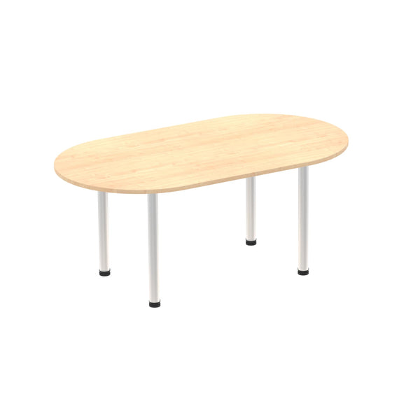 Impulse 1800mm Boardroom Table Maple Top Silver Post Leg