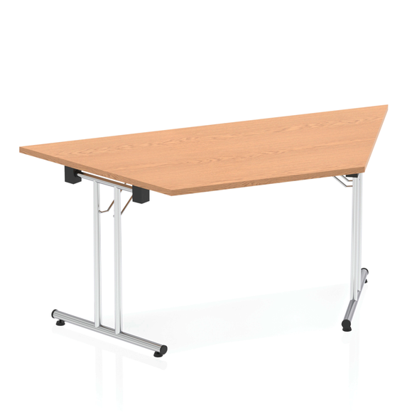 Impulse 1600mm Folding Trapezium Table Oak Top