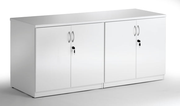 High Gloss 1600mm Credenza Twin Cupboard White