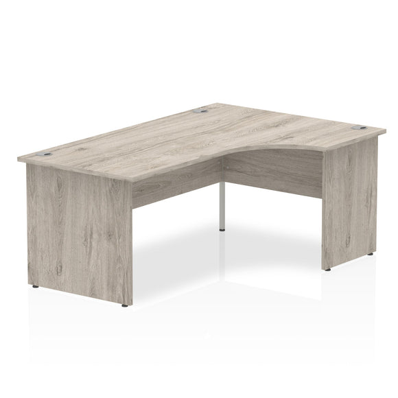 Impulse 1800mm Right Crescent Desk Grey Oak Top Panel End Leg