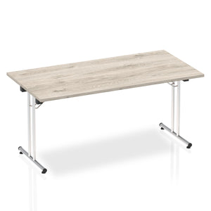 Impulse 1600mm Folding Rectangular Table Grey Oak Top