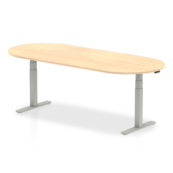 Impulse 2400mm Boardroom Table Maple Top Silver Height Adjustable Leg