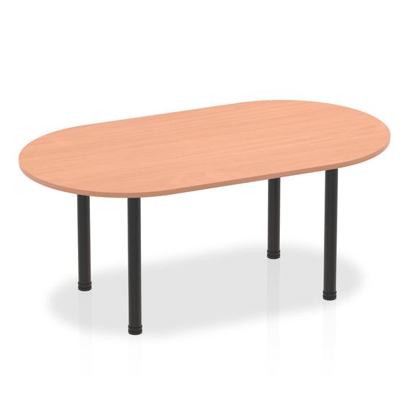 Impulse 1800mm Boardroom Table Oak Top White Post Leg
