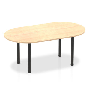 Impulse 1800mm Boardroom Table Maple Top Black Post Leg