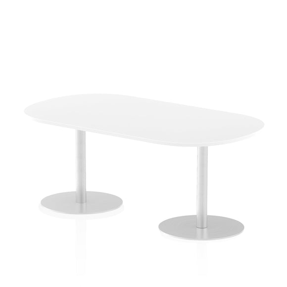 Italia 1800mm Poseur Boardroom Table White Top 725mm High Leg